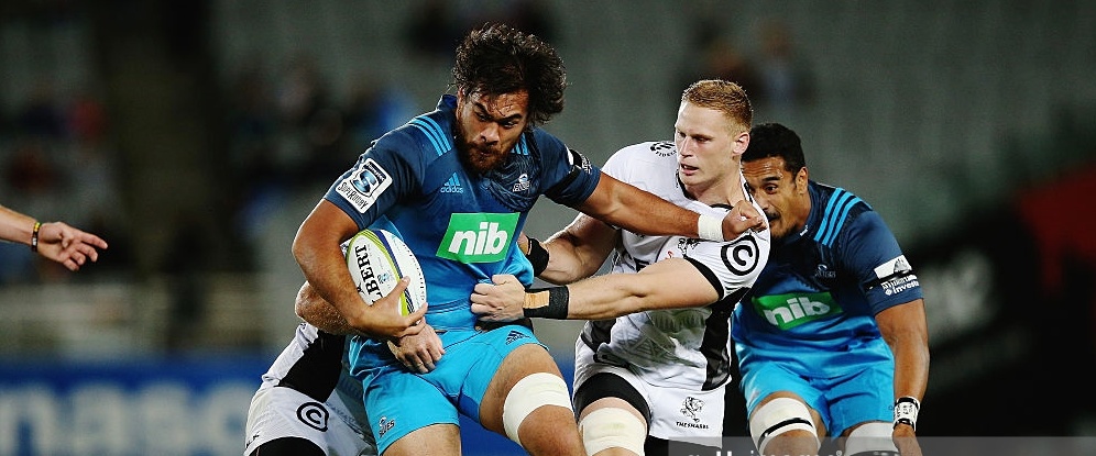 Sharks defeat Blues in a high point scoring game at Eden Park.